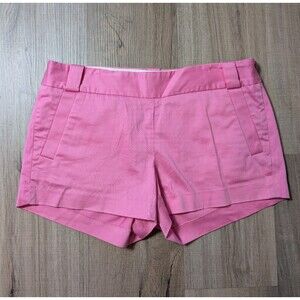 J Crew Size 6 Shorts Chino Flat Front Bubblegum Pink Side Zipper Stretch Preppy